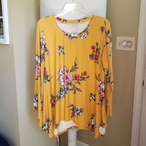 Green Envelope Floral Long-Sleeve Shirt